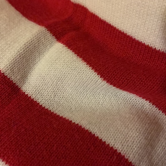 Tommy Hilfiger red white Striped v neck pullover sweater tunic S - Picture 8 of 14